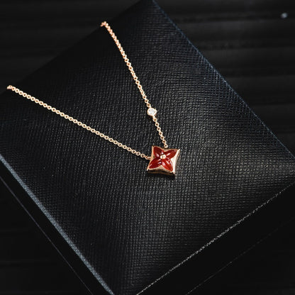 [Lucky Star]STAR NECKLACE PINK GOLD 1 DIAMOND
