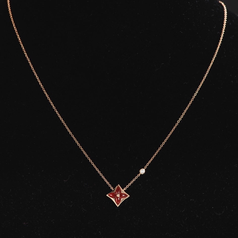 [Lucky Star]STAR NECKLACE PINK GOLD 1 DIAMOND
