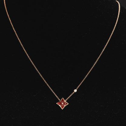 [Lucky Star]STAR NECKLACE PINK GOLD 1 DIAMOND