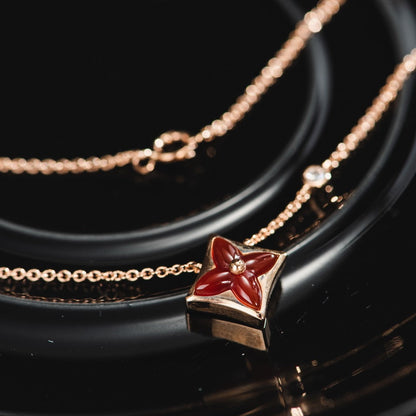 [Lucky Star]STAR NECKLACE PINK GOLD 1 DIAMOND