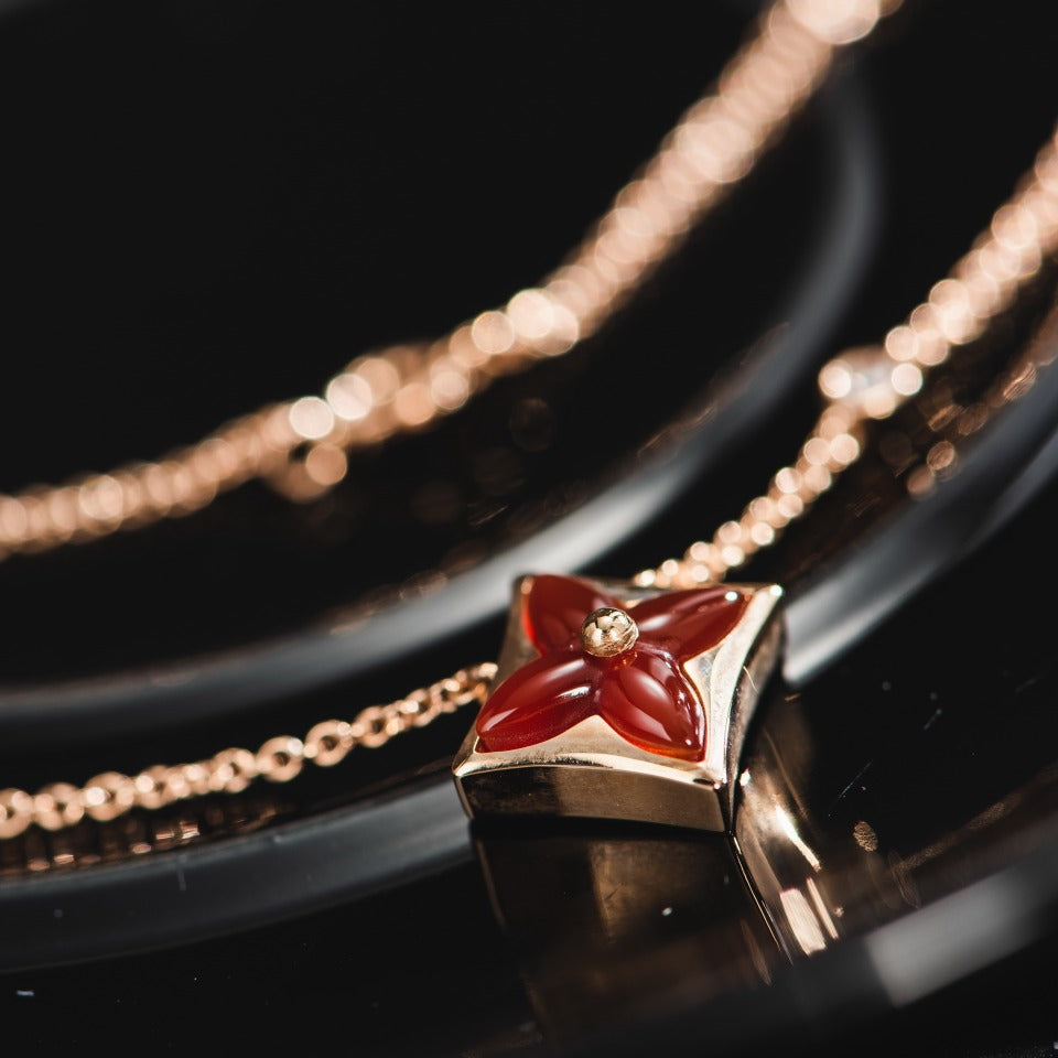 [Lucky Star]STAR NECKLACE PINK GOLD 1 DIAMOND