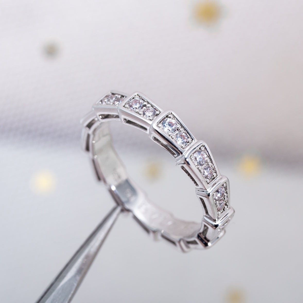 [Lucky Star]SERPENTI RING SILVER DIAMOND PAVED 3MM