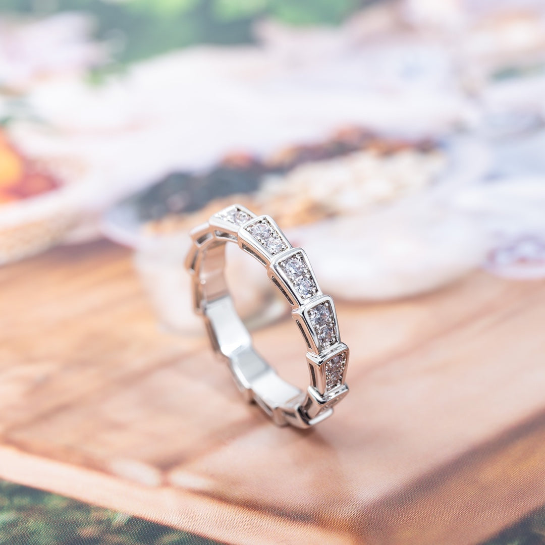 [Lucky Star]SERPENTI RING SILVER DIAMOND PAVED 3MM