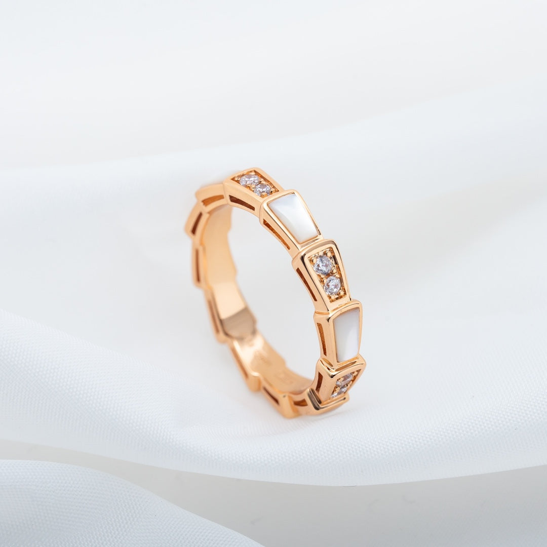 [Lucky Star]SERPENTI RING PINK GOLD DIAMOND MOP 3MM