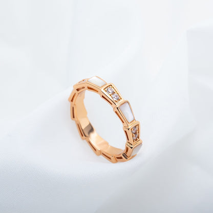 [Lucky Star]SERPENTI RING PINK GOLD DIAMOND MOP 3MM