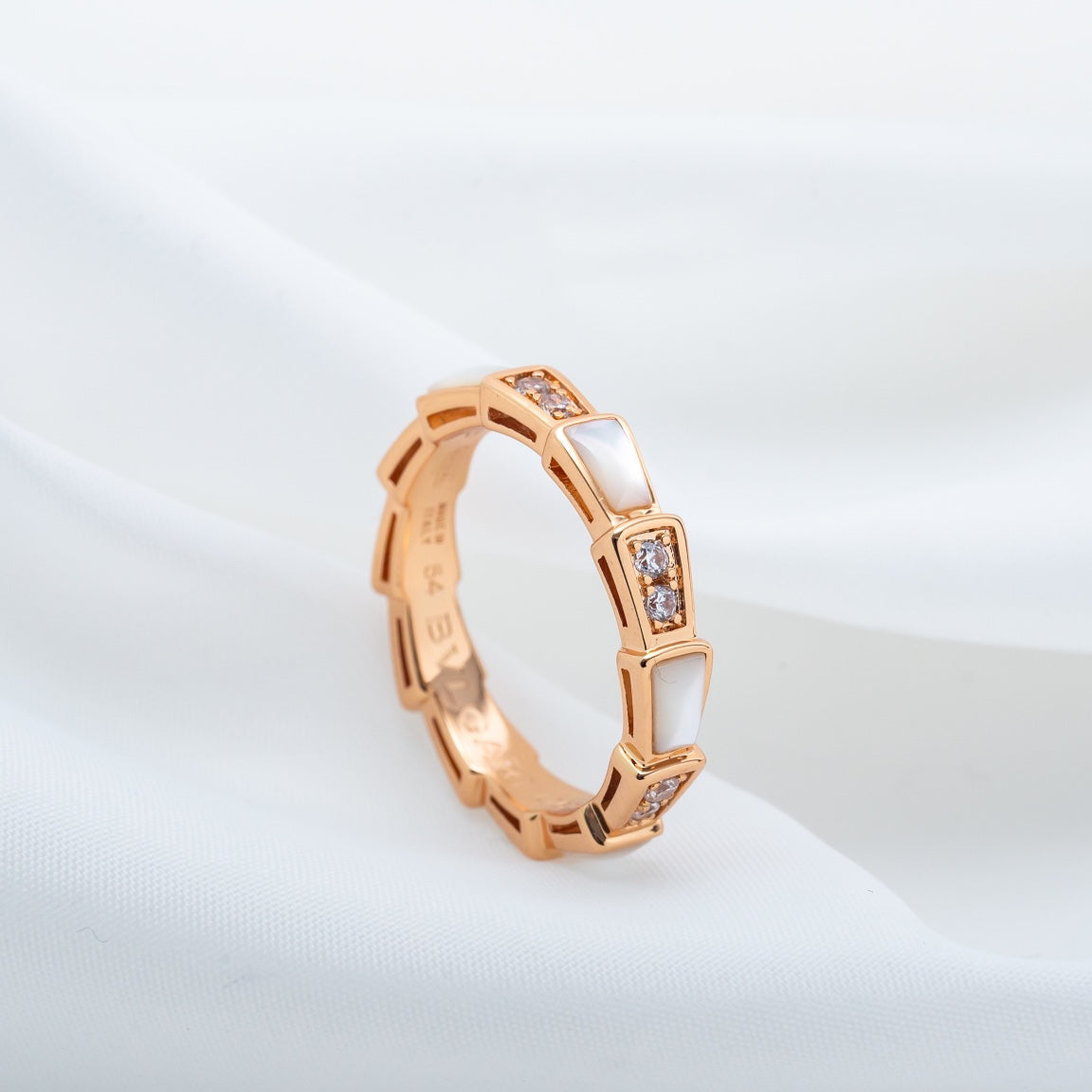 [Lucky Star]SERPENTI RING PINK GOLD DIAMOND MOP 3MM