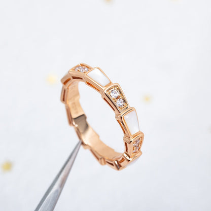 [Lucky Star]SERPENTI RING PINK GOLD DIAMOND MOP 3MM