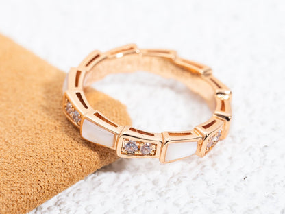 [Lucky Star]SERPENTI RING PINK GOLD DIAMOND MOP 3MM