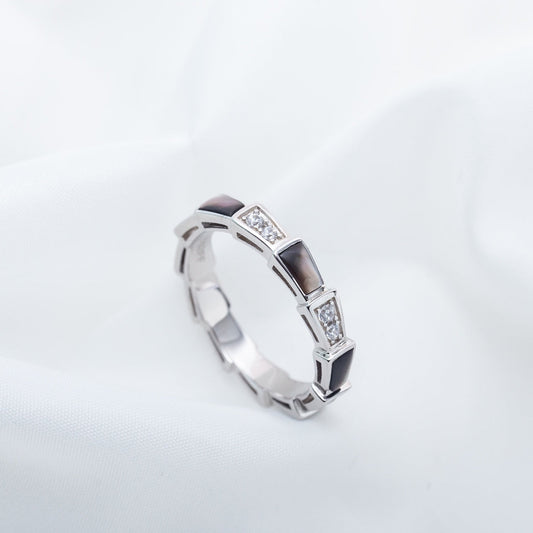 [Lucky Star]SERPENTI RING SILVER  DIAMOND BLACK MOP 3MM