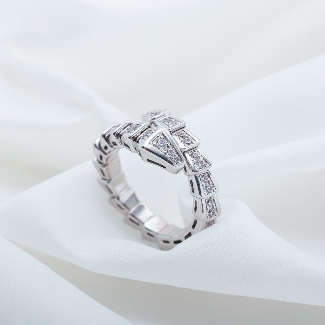 [Lucky Star]SERPENTI RING SILVER DIAMOND PAVED 4MM