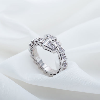 [Lucky Star]SERPENTI RING SILVER DIAMOND PAVED 4MM