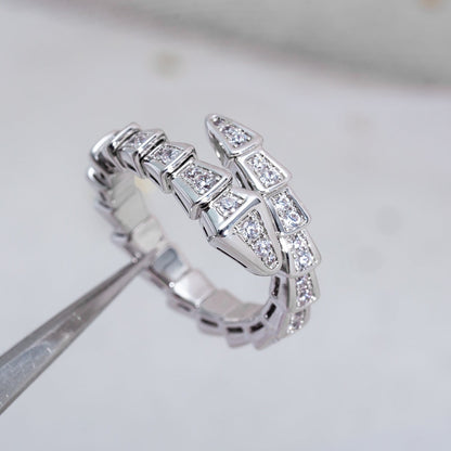 [Lucky Star]SERPENTI RING SILVER DIAMOND PAVED 4MM