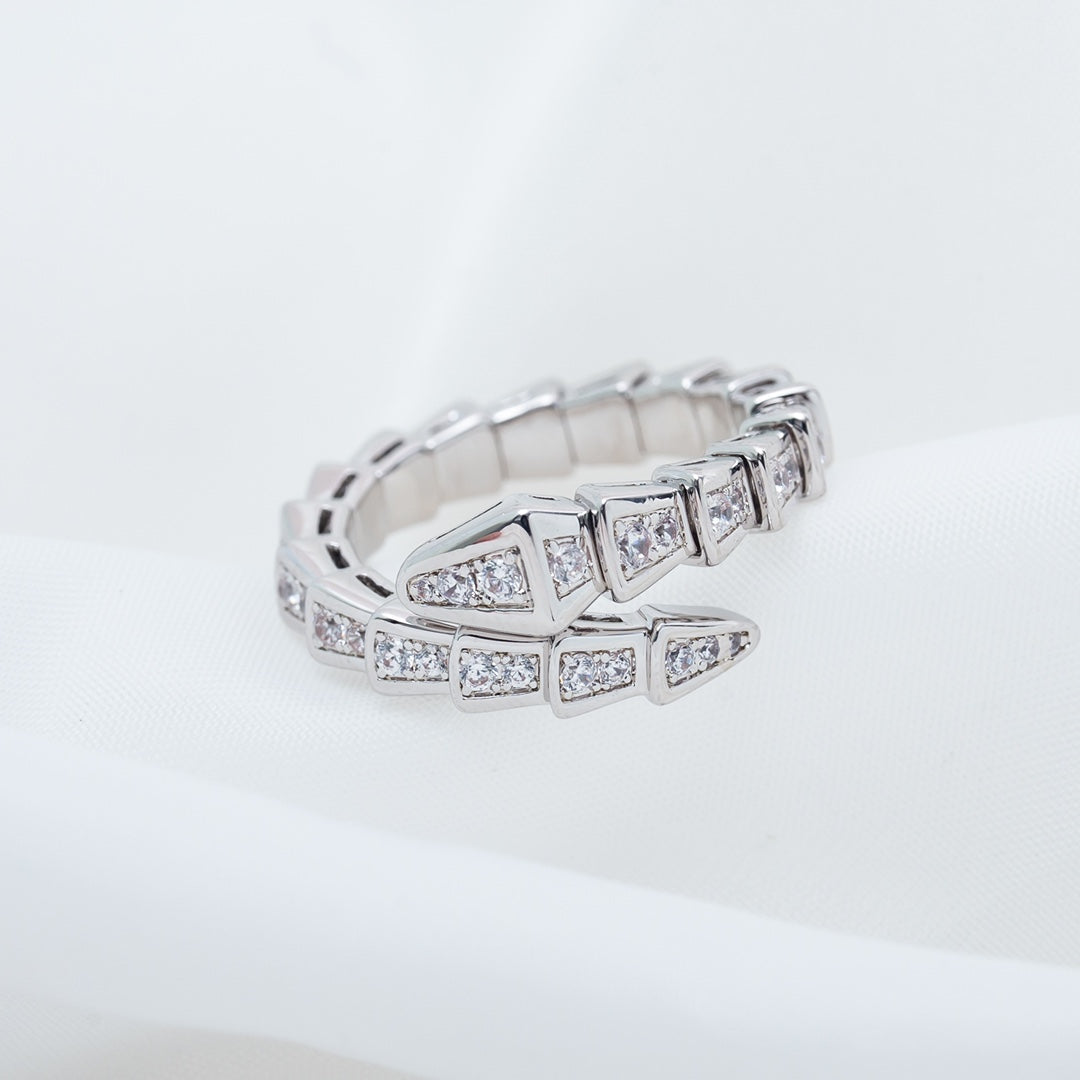 [Lucky Star]SERPENTI RING SILVER DIAMOND PAVED 4MM