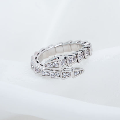[Lucky Star]SERPENTI RING SILVER DIAMOND PAVED 4MM