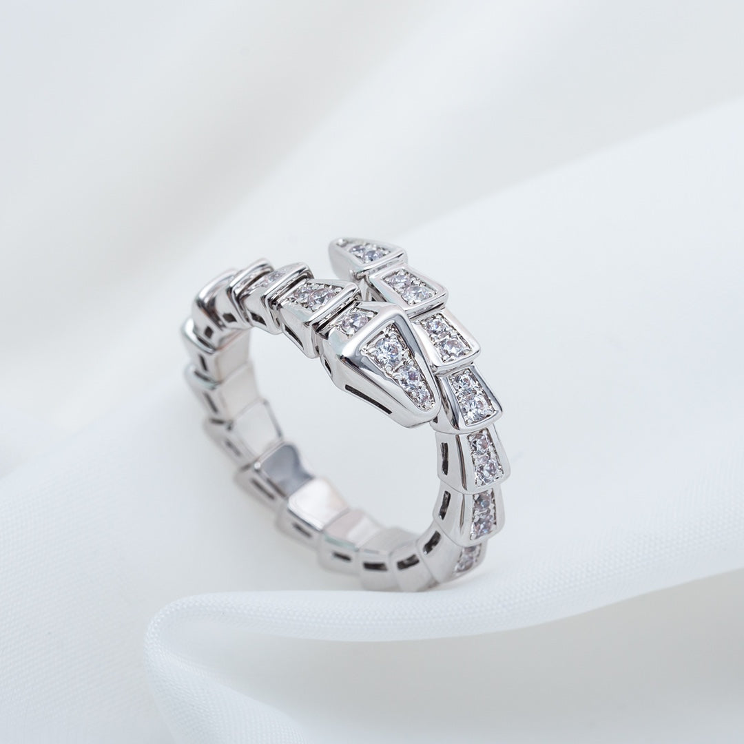 [Lucky Star]SERPENTI RING SILVER DIAMOND PAVED 4MM