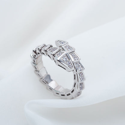 [Lucky Star]SERPENTI RING SILVER DIAMOND PAVED 4MM