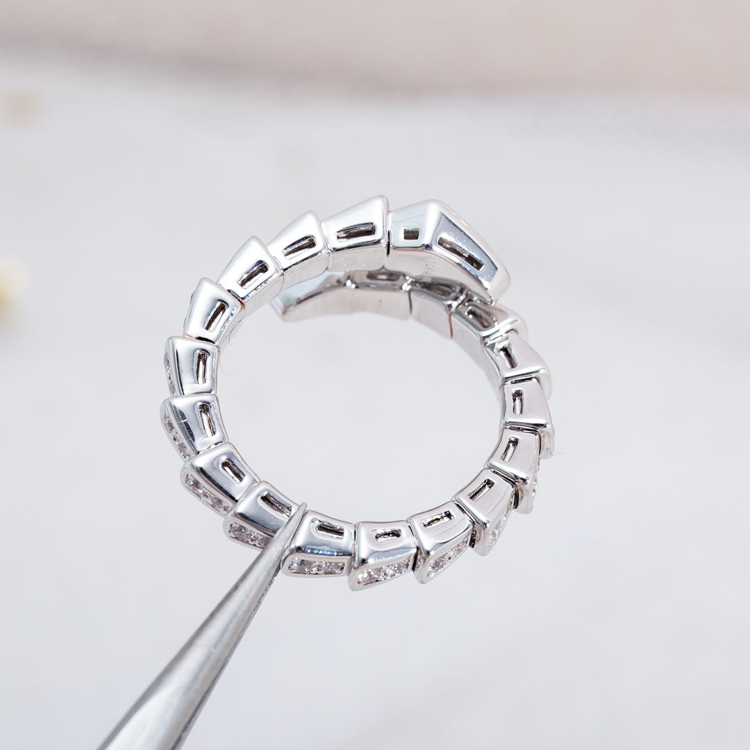 [Lucky Star]SERPENTI RING SILVER DIAMOND PAVED 4MM