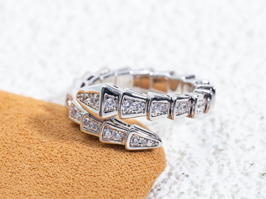 [Lucky Star]SERPENTI RING SILVER DIAMOND PAVED 4MM
