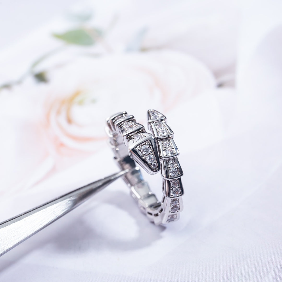 [Lucky Star]SERPENTI RING SILVER DIAMOND PAVED 4MM