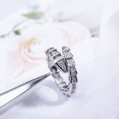 [Lucky Star]SERPENTI RING SILVER DIAMOND PAVED 4MM