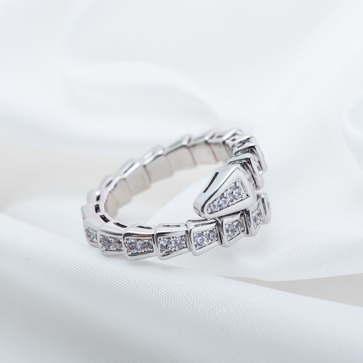[Lucky Star]SERPENTI RING SILVER DIAMOND PAVED 4MM