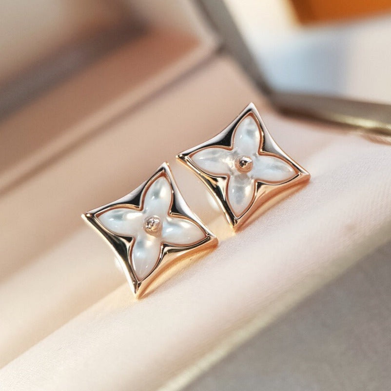 [Lucky Star]STAR MOP PINK GOLD EARRINGS