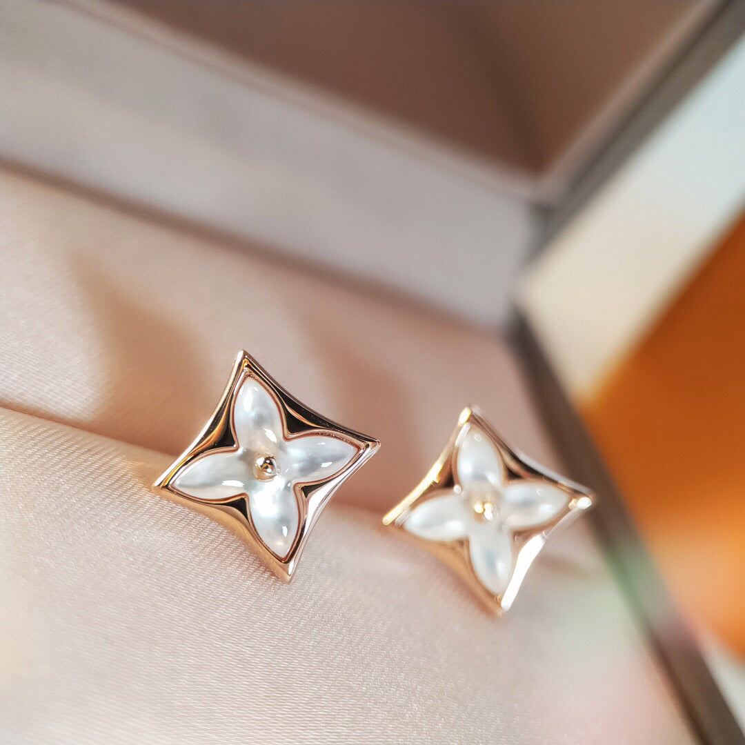[Lucky Star]STAR MOP PINK GOLD EARRINGS