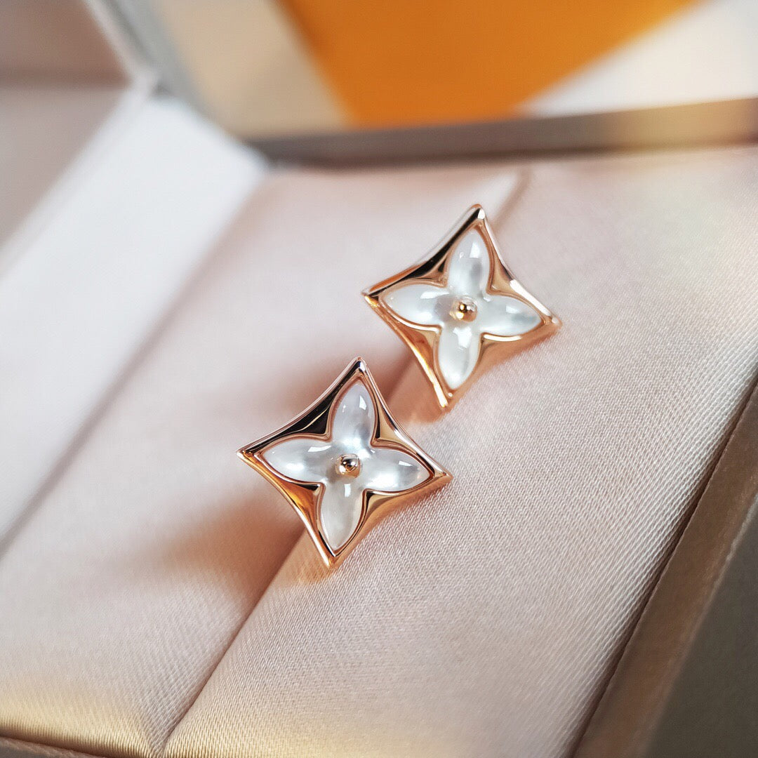 [Lucky Star]STAR MOP PINK GOLD EARRINGS
