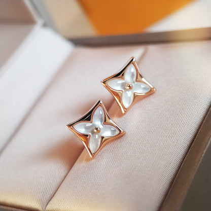 [Lucky Star]STAR MOP PINK GOLD EARRINGS