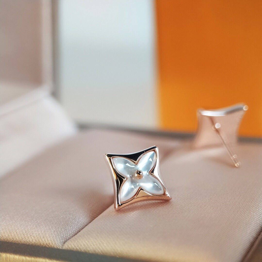 [Lucky Star]STAR MOP PINK GOLD EARRINGS