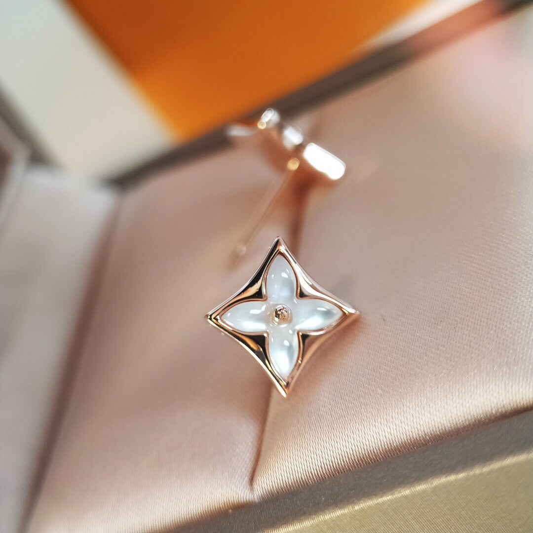[Lucky Star]STAR MOP PINK GOLD EARRINGS
