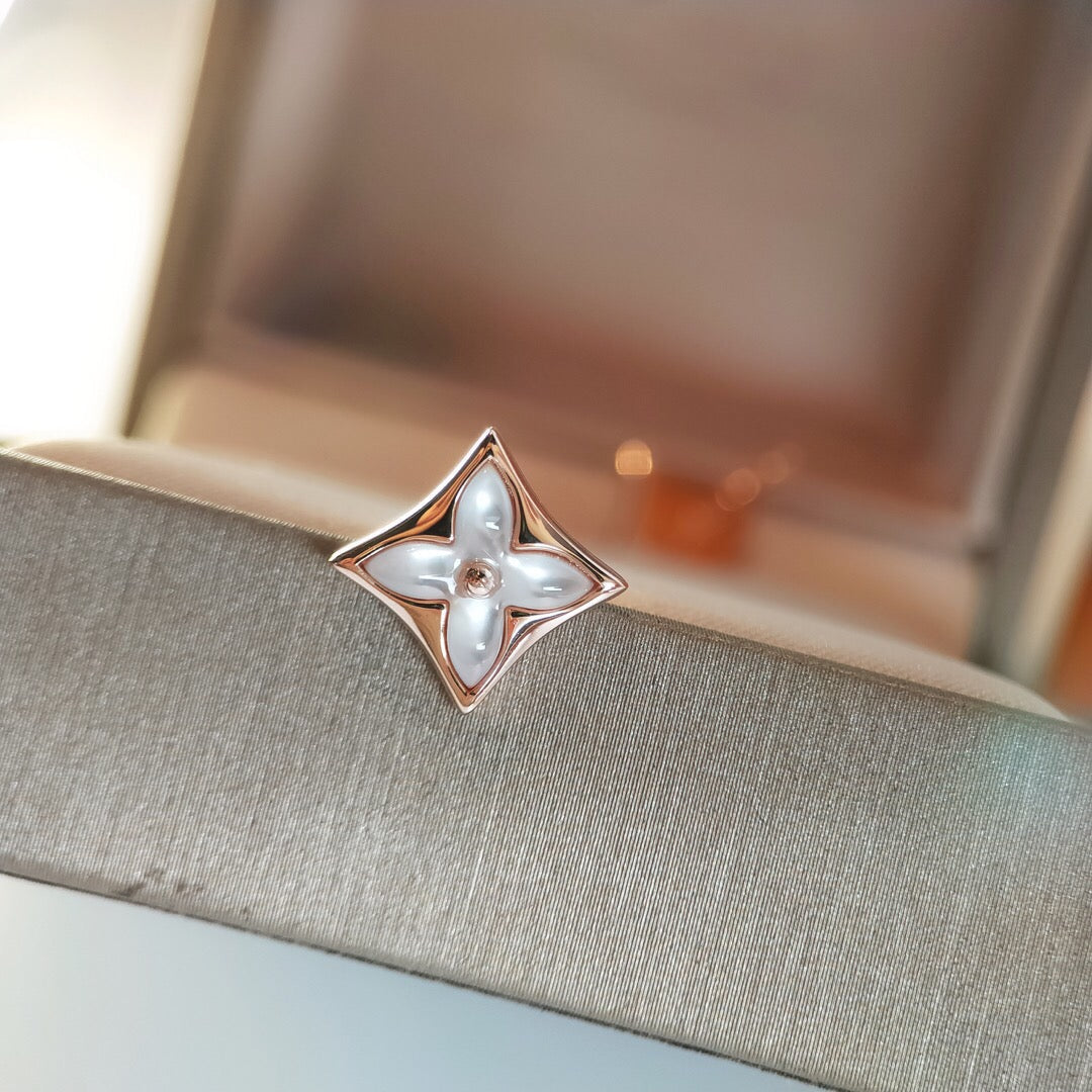 [Lucky Star]STAR MOP PINK GOLD EARRINGS
