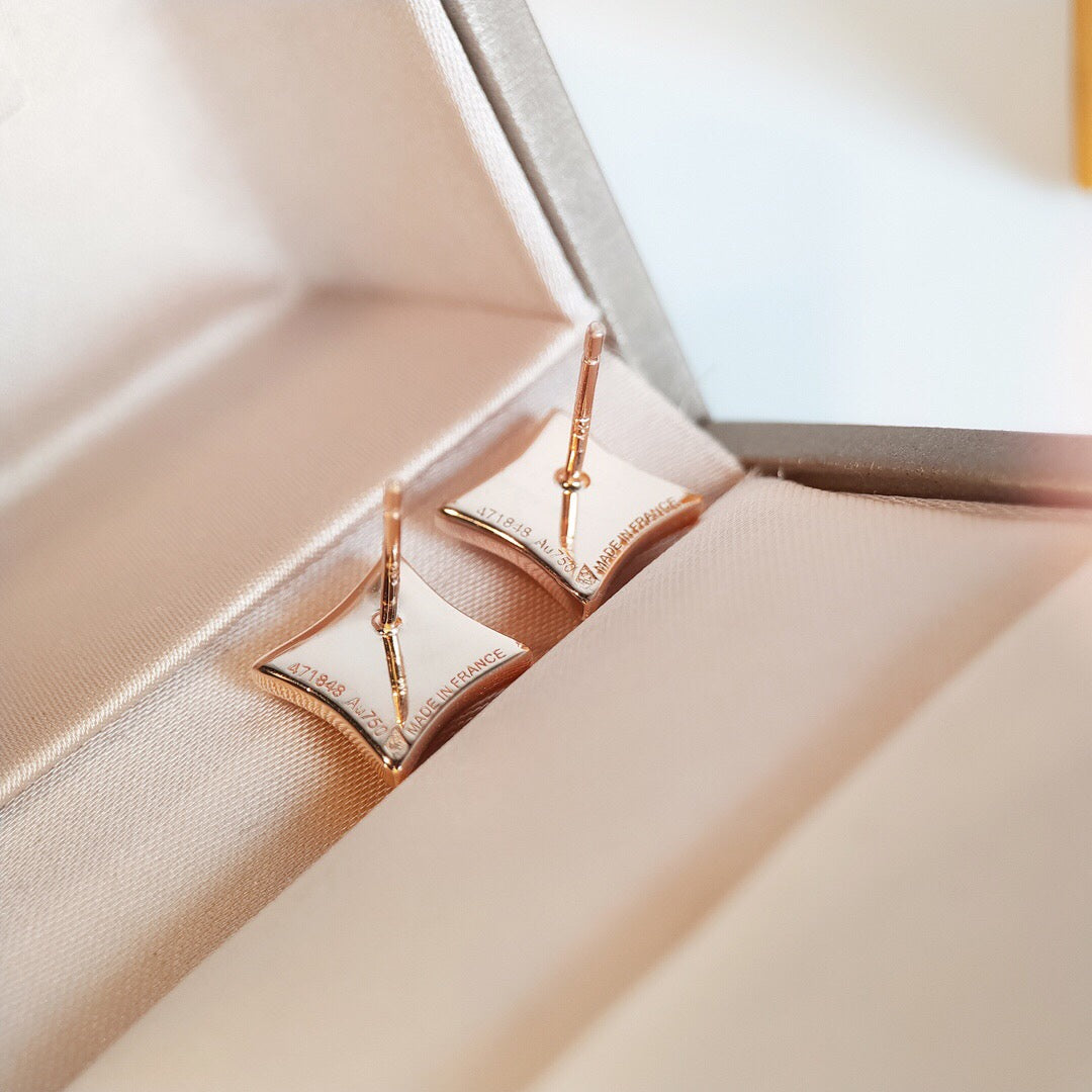 [Lucky Star]STAR MOP PINK GOLD EARRINGS