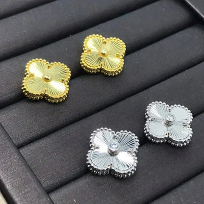 [Lucky Star]CLOVER MINI 9.5MM LASER EARRINGS