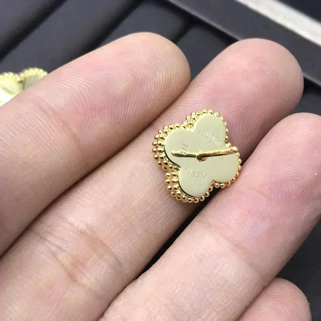 [Lucky Star]CLOVER MINI 9.5MM LASER EARRINGS