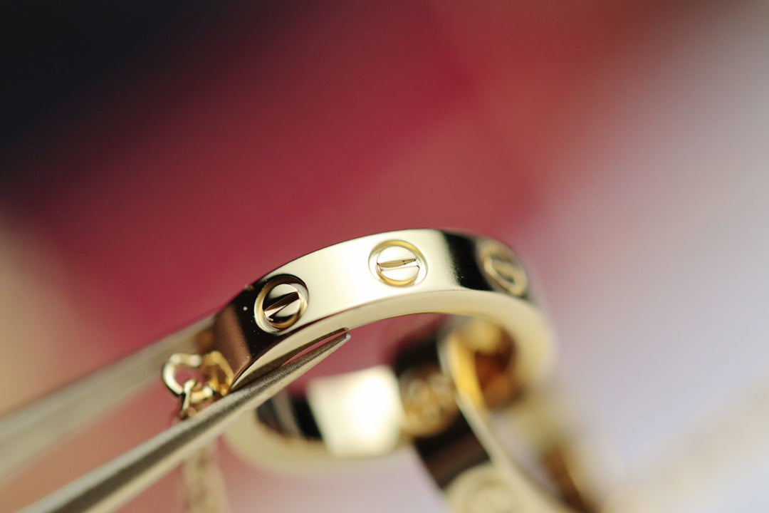 [Lucky Star]LOVE NECKLACE DOUBLE RING GOLD
