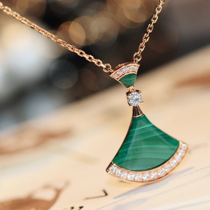 [Lucky Star]DREAM NECKLACE MALACHITE DIAMOND