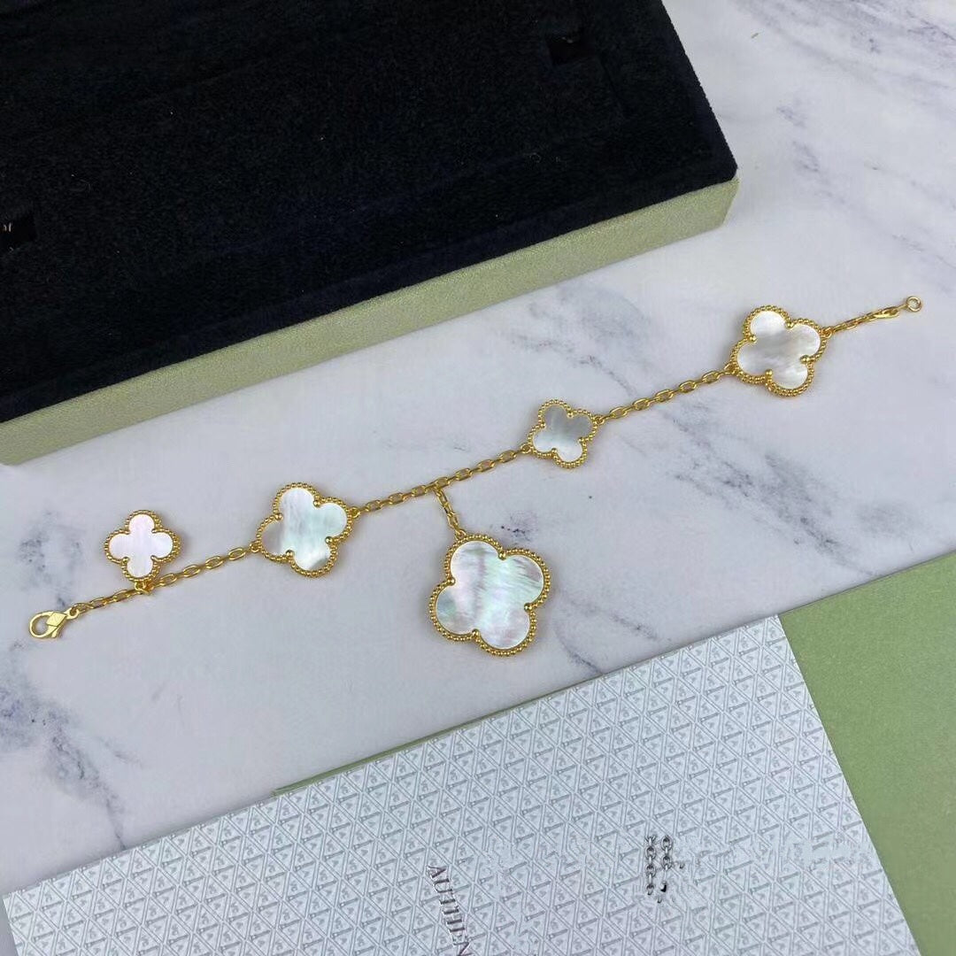 [Lucky Star]MAGIC CLOVER MOP GOLD BRACELET 5 MOTIFS