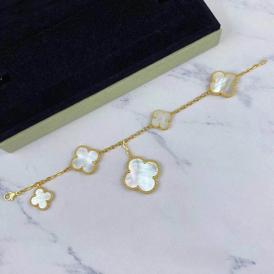 [Lucky Star]MAGIC CLOVER MOP GOLD BRACELET 5 MOTIFS
