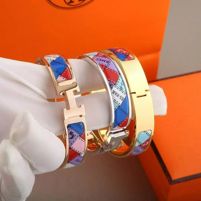 [Lucky Star]H BRACELET DOTTED BORDER 12MM