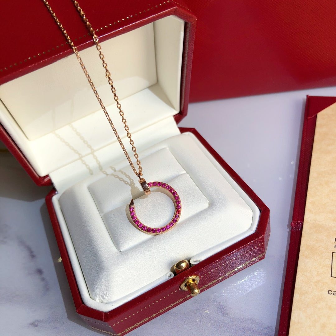 [Lucky Star]JUSTE NECKLACE GOLD RED DIAMONDS