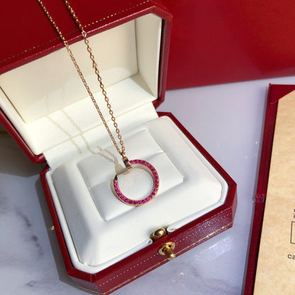 [Lucky Star]JUSTE NECKLACE GOLD RED DIAMONDS