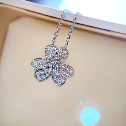 [Lucky Star]CLOVER DIAMOND NECKLACE SILVER