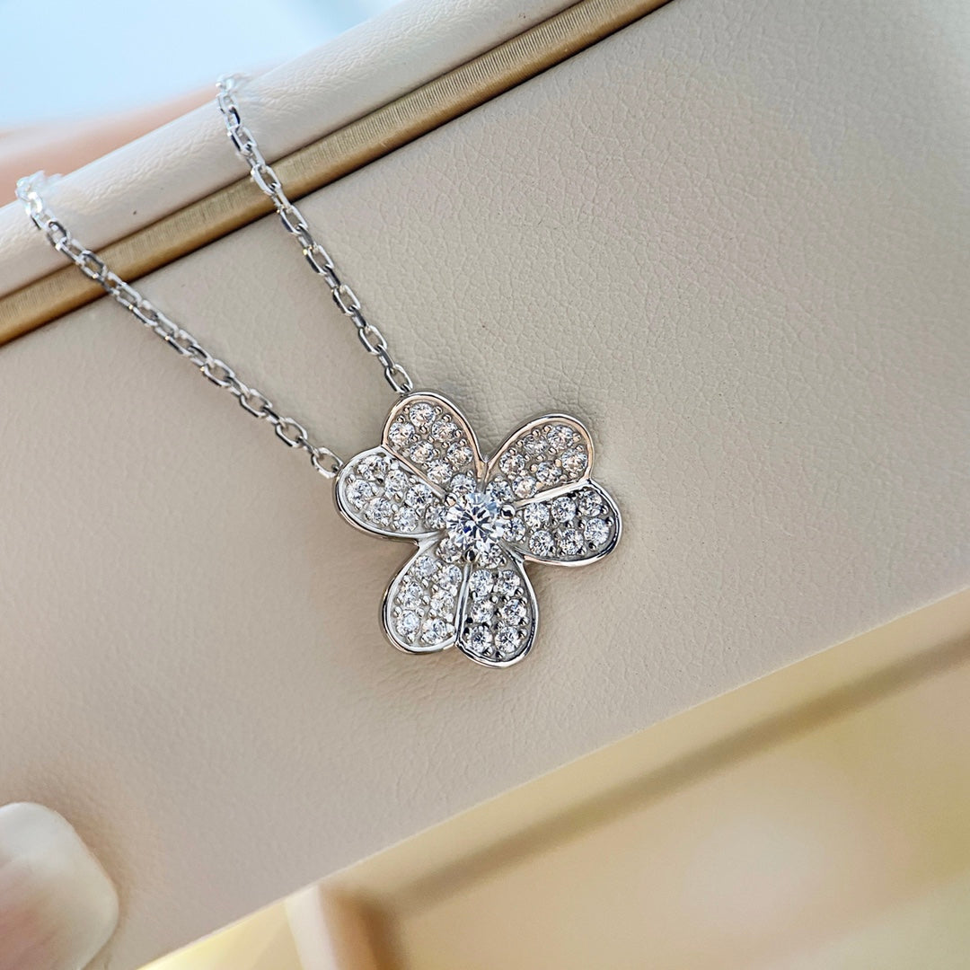 [Lucky Star]CLOVER DIAMOND NECKLACE SILVER