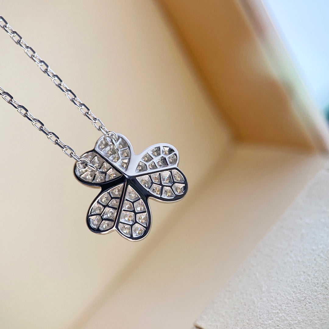 [Lucky Star]CLOVER DIAMOND NECKLACE SILVER