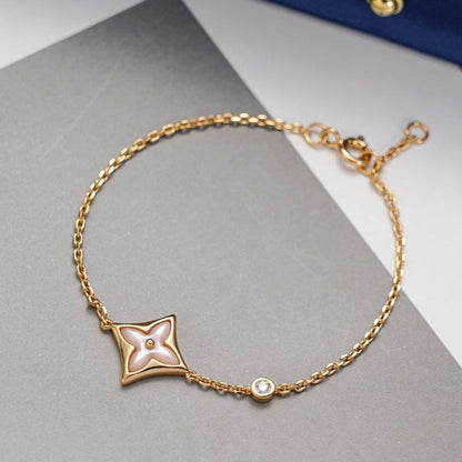[Lucky Star]STAR 1 DIAMOND PINK GOLD BRACELET
