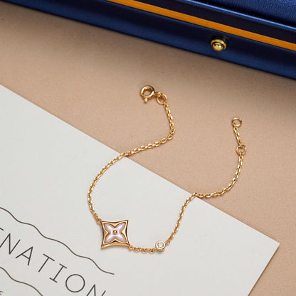 [Lucky Star]STAR 1 DIAMOND PINK GOLD BRACELET