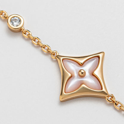 [Lucky Star]STAR 1 DIAMOND PINK GOLD BRACELET