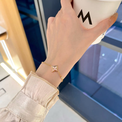 [Lucky Star]STAR 1 DIAMOND PINK GOLD BRACELET
