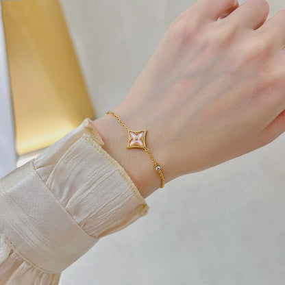 [Lucky Star]STAR 1 DIAMOND PINK GOLD BRACELET